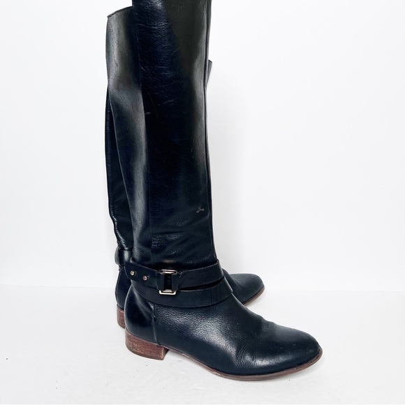 Louise Et Cie Black Mid Calf Riding Boots Leather Size 6 Women’s - Picture 3 of 8